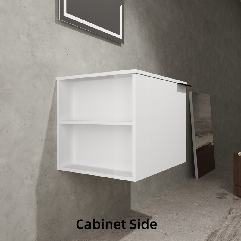 Large Space Bathroom Vanity Sink Set, White