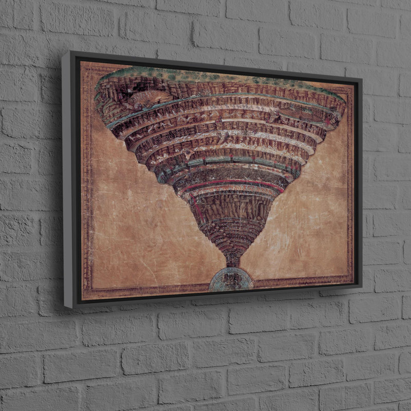 Divine Canvas Map of Artwork for Modern Wall Decor and Personalized Gift Featuring Famous Imagery, 10" H x 14" W, Black