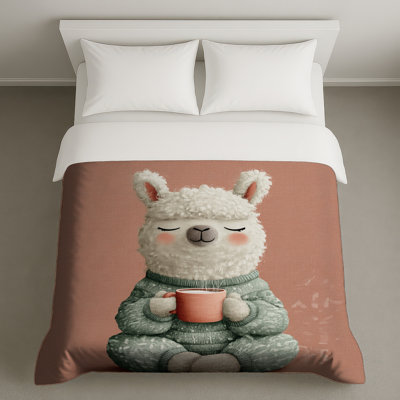 Cozy Llama With Mug Duvet Covers