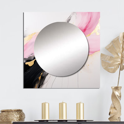 Raiens - Miroir carré abstrait mural pour chambre à coucher