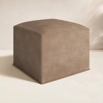 Cupertino 22" Leather Patio Pouffe