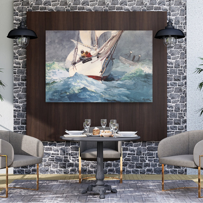 Diamond Shoal, 1905 Classic Abstract Coastal Ocean Wall Art Print by Winslow Homer - 1 Piece Wrapped Canvas Wall Art