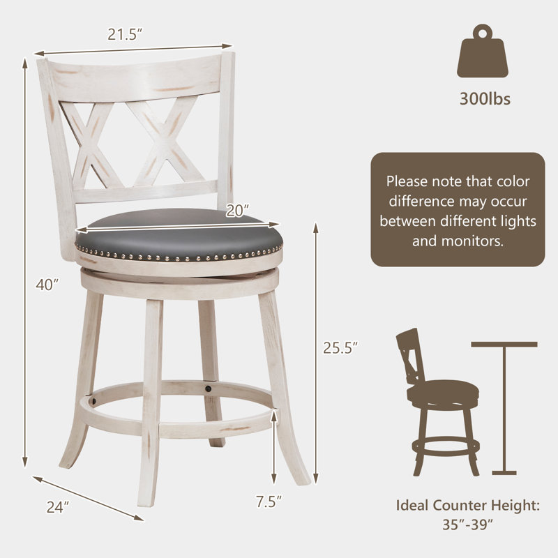 Tabouret de comptoir pivotant 25,5 po Bakarne