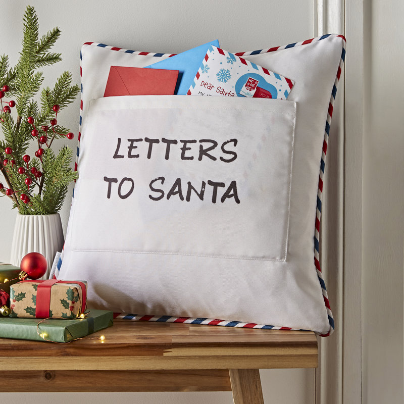 Letters To Santa Cushion Cover With Pocket