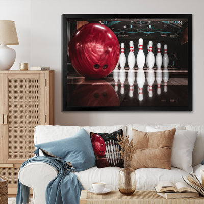 Red Strike Bowling - Sports Canvas Art Print
