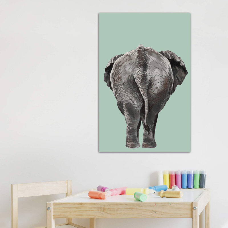 Art de bout éléphant, Toile tendue, H 40 po x l 26 po x P 1,5 po