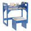 Kids Desk and Chair Set – Adjustable Height Wooden Study Table with Storage, Cloth Drawer, Book Shelf & Pen Holders – Padded Stool Included-82279967
