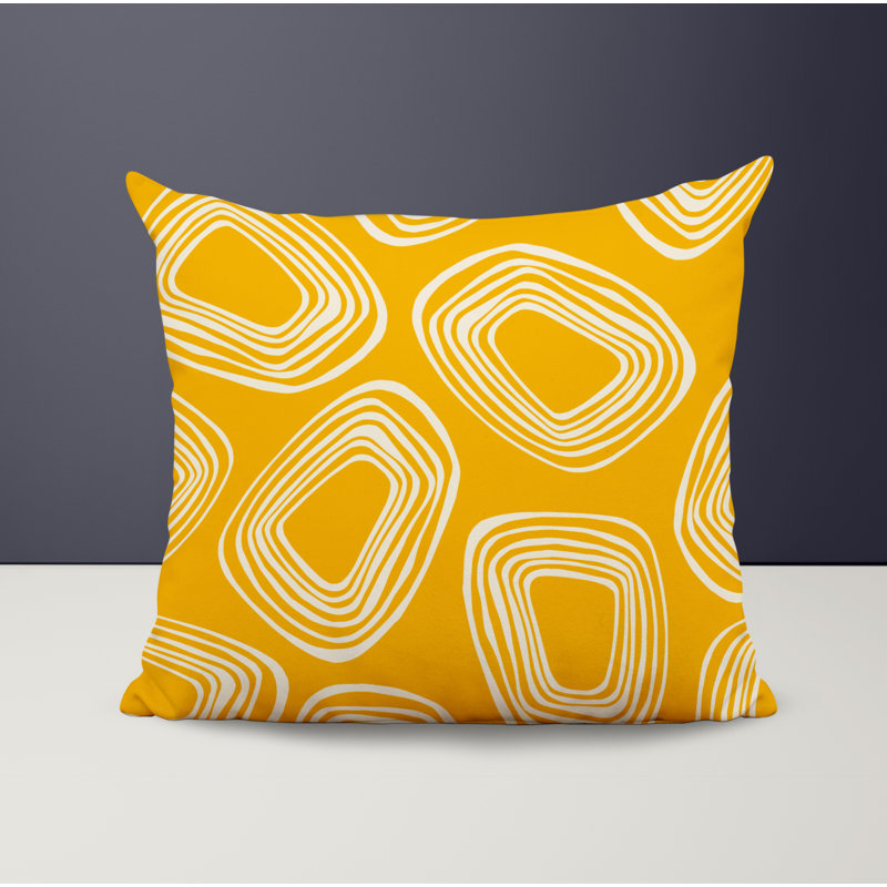 Housse et insert de coussin décoratif en polyester, L 15 po x H 15 po, Jaune