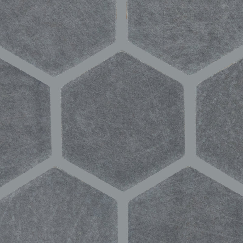Itona 1-1/2" x 1-1/2" Ceramic Hexagon Mosaic (12 PC per Carton) (9.72 SQFT per Carton), Blue Gray