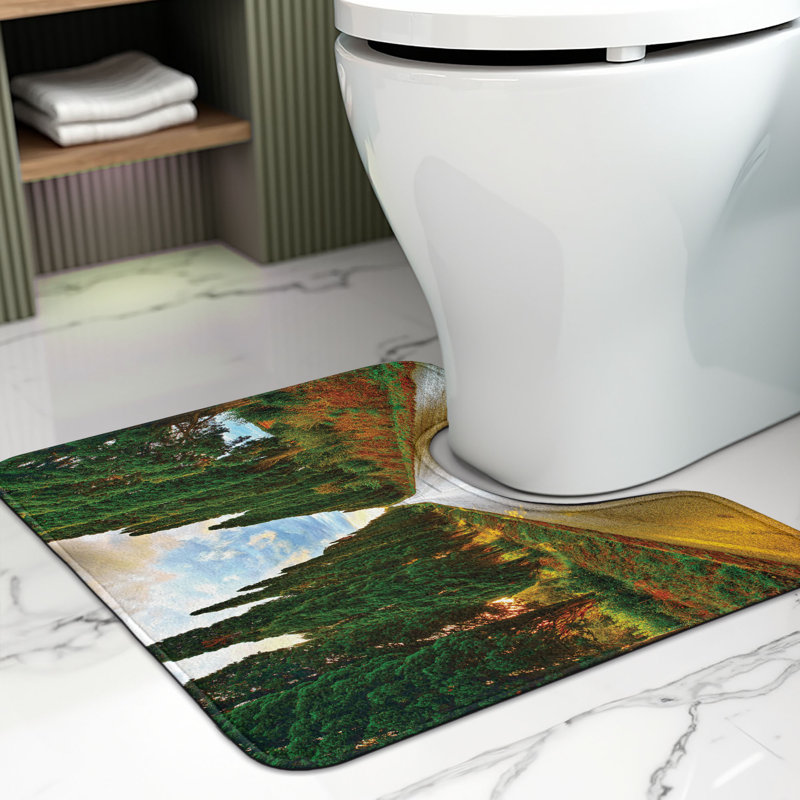  Italy Toilet Mat U-Shape Bathroom Rug 20" x 16" Multicolor