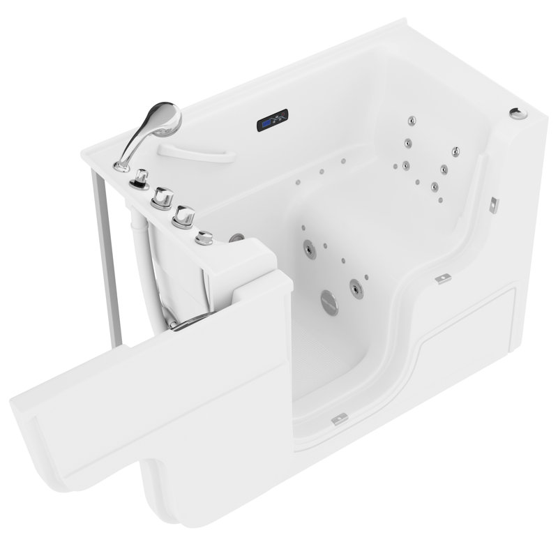 52.5'' x 29.37'' Acrylic Bathtub with Faucet, Left