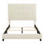 Lit beige moderne avec structure solide et tête de lit rembourrée de grande taille