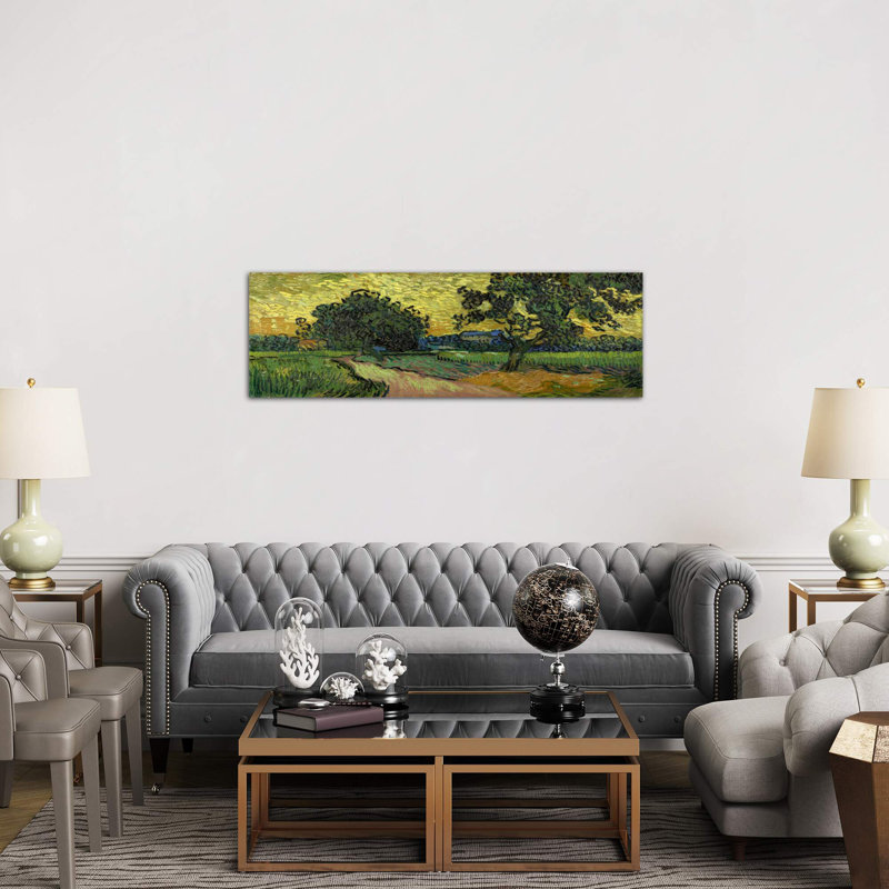 Landscape At Twilight by Vincent Van Gogh - Wrapped Canvas Panoramic Painting, 121.92 cm H x 40.64 cm W x 1.91 cm D