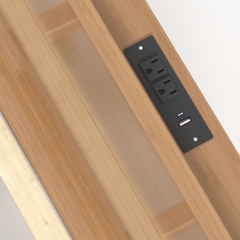 Lit plateforme en bambou Queen Size avec tête de lit et ports USB, cadre de lit flottant moderne avec support à lattes en bois, aucun sommier requis, lit gain de place pour chambre à coucher, chambre d'amis, dortoirs, naturel.
