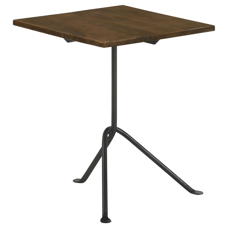 Square Wood Top Accent Side Table Dark Brown