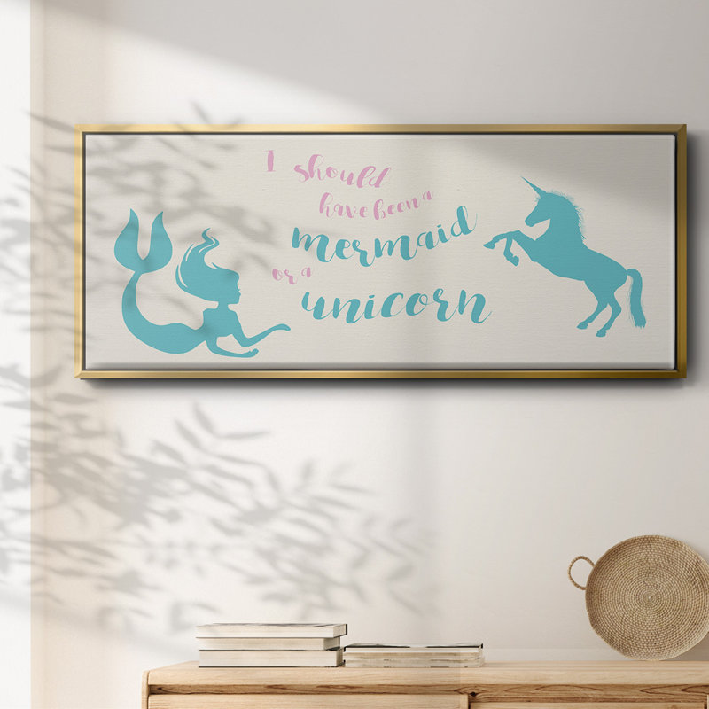 Mermaid Unicorn- Framed Canvas
