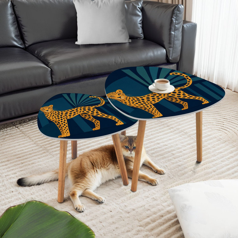 Ensemble de 2 tables basses gigognes Triangle