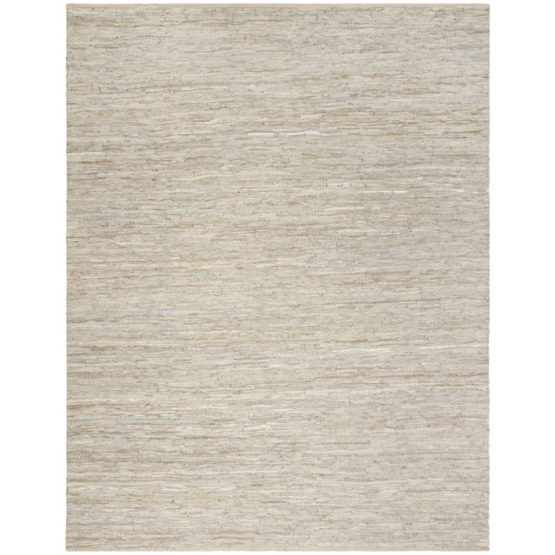 Tapis beige en cuir tissé à la main Borman, Rectangle 2 pi 3 po x 4 pi