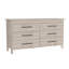 Commode double 6 tiroirs Hms, quatre pieds, plateau supérieur, six tiroirs - gris clair-1969488605