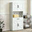 Armoire de rangement en acier de cuisine avec comptoir, tablettes réglables, tiroirs et crochets, armoire de style moderne robuste