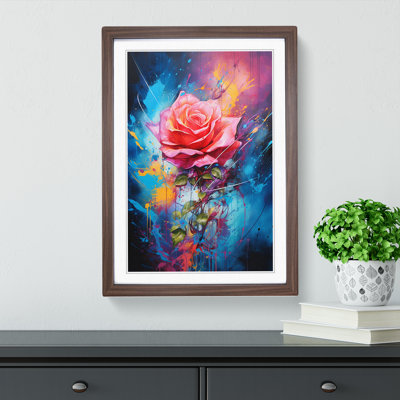 Rose Action No.3 - Single Picture Frame Print on Wood