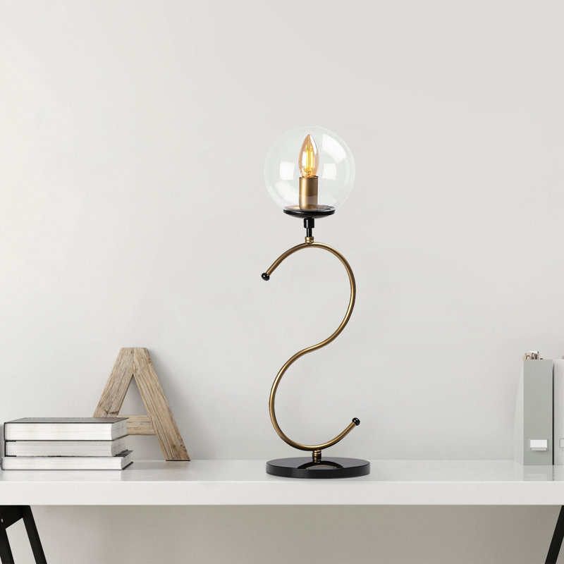 METAL BODY Novelty Lamp, Black/Antique