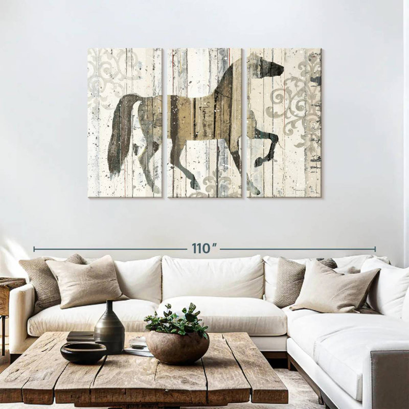 Cheval foncé Brampt filigrane, H 48 po x l 74 po
