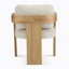 Ensemble de 2 chaises de salle à manger avec dossier coussiné, tissu beige, structure en bois massif de couleur naturelle-717669202-717669204