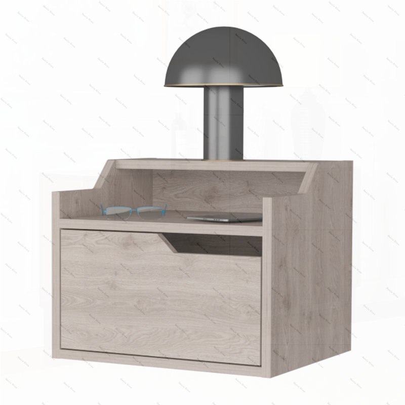Table de chevet Macadamia, Gris clair