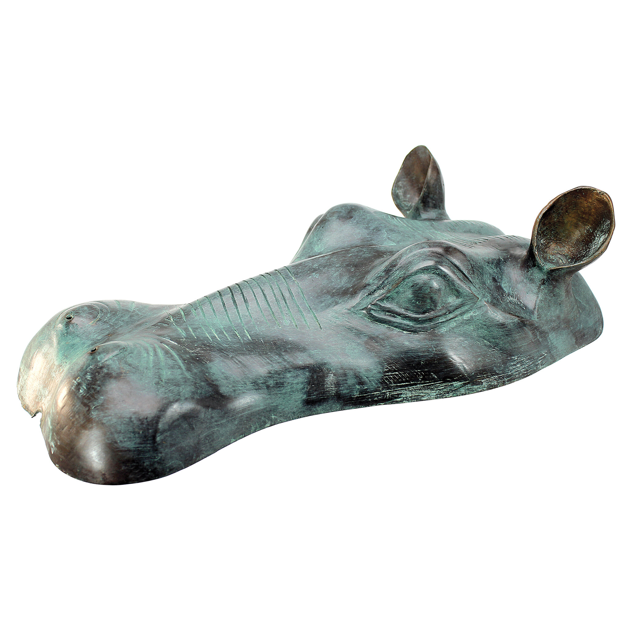 Design Toscano Spitting Hippo Head Cast Garden Statue | Wayfair