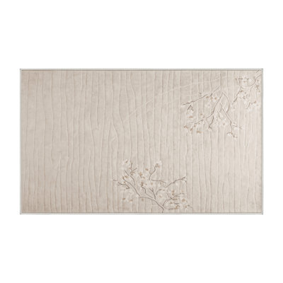 Silky Soft Plush Beige Area Rug
