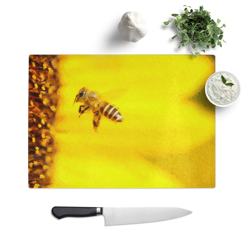 Glass Let Me Bee Chopping Board, 28.5 cm W x 20 cm L