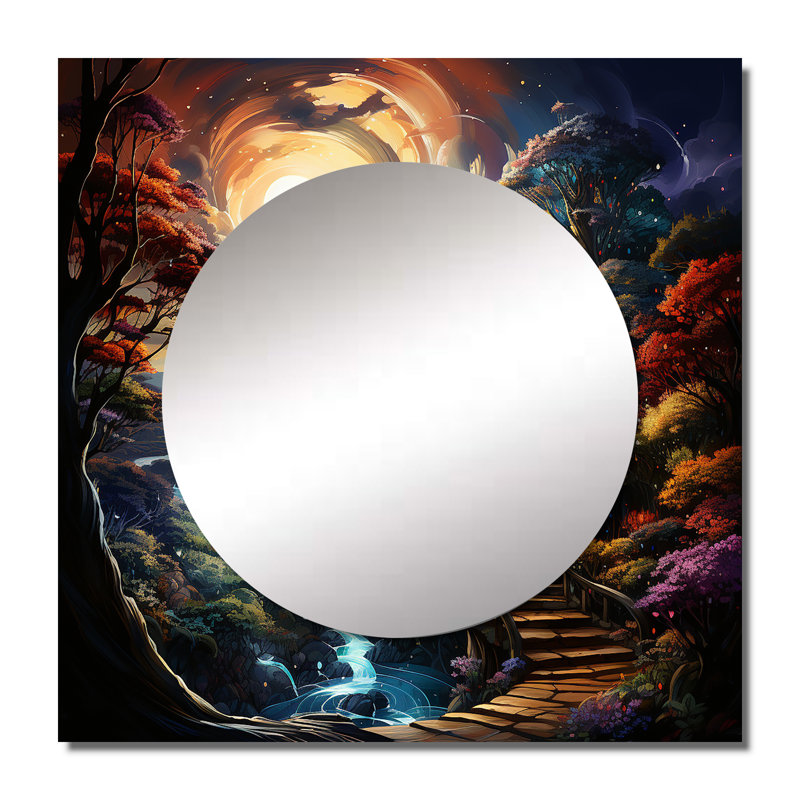 Nelke - Miroir carré abstrait pour décoration murale, 29 po x 29 po