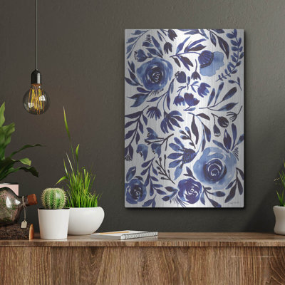  'Feeling Blue 1' by Cheryl Warrick Metal Wall Art, 12" x 16"
