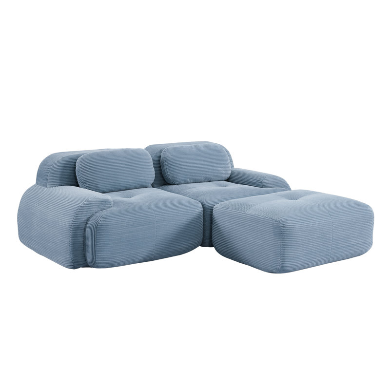 Canapé modulaire modulaire en velours côtelé de qualité supérieure, confortable et sans assemblage