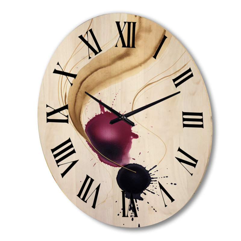 Horloge murale en bois massif Anaelise, Très grand