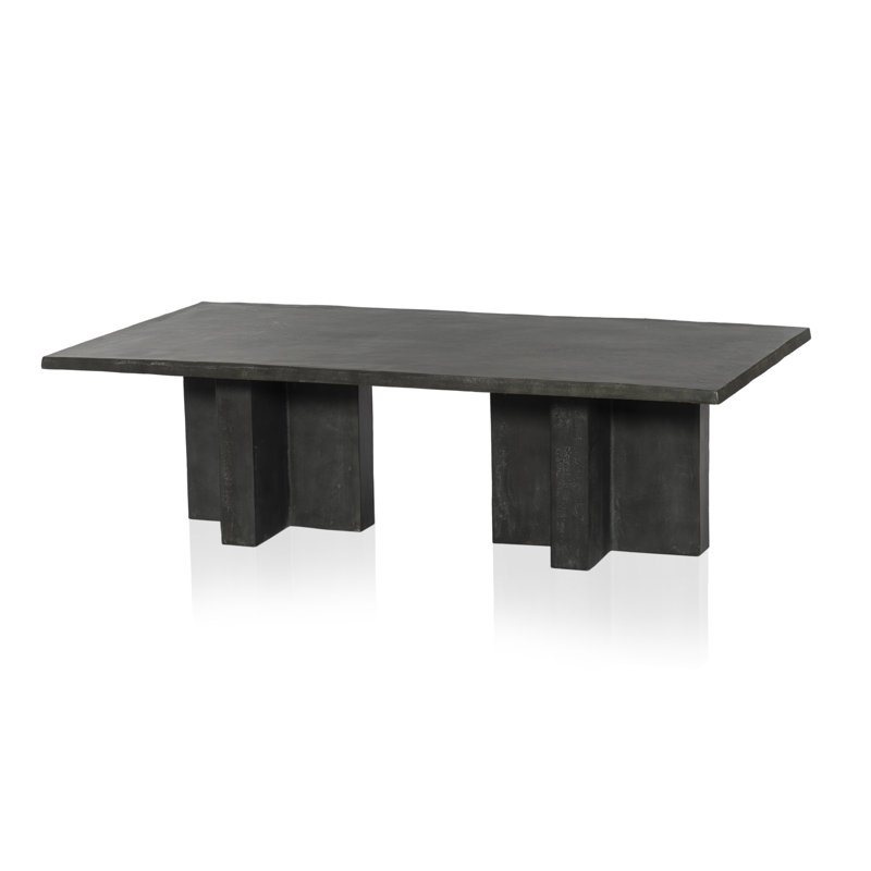 Table basse en aluminium Vernia, Gris vieilli