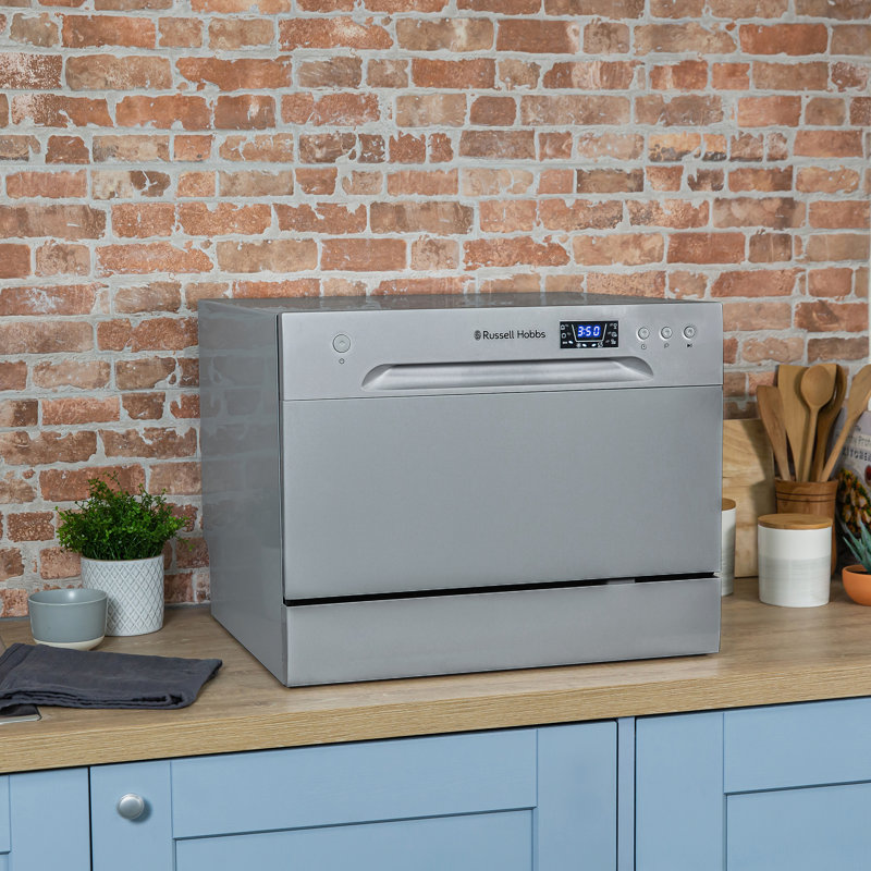 Russell Hobbs RHTTDW6B Freestanding Compact Dishwasher, Silver