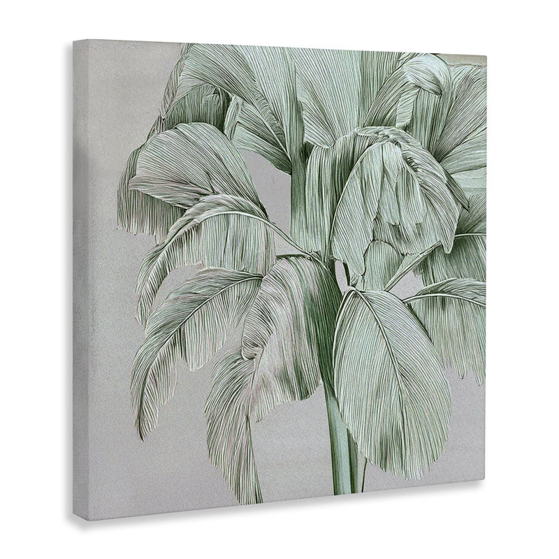 Toile verte et tropicale, conception par Norm Stelfox, H 30 po x l 30 po