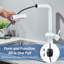Waterfall Kitchen Faucets with Pull Down Sprayer, Three Function Sprayer Single Handle Sink Faucet 1 Hole Installation, 360°Rotatable Kitchen Sink Faucet