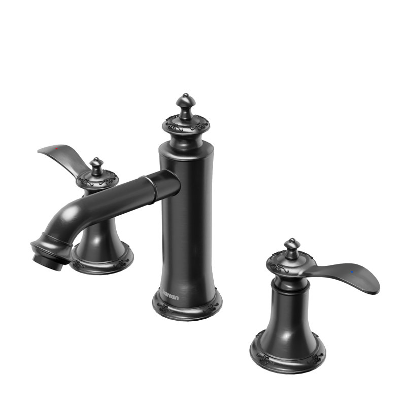2-handle Bathroom Faucet with Drain Assembly, Gunmetal Gray
