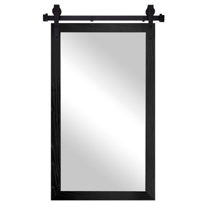 Rayne Mirrors Ozark Hardwood Mirror With Steel Barn Door Rail