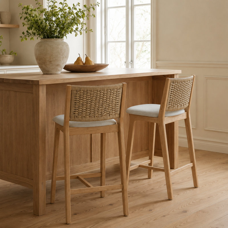 Edalyn Lume Counter Stool- Natural, Brown