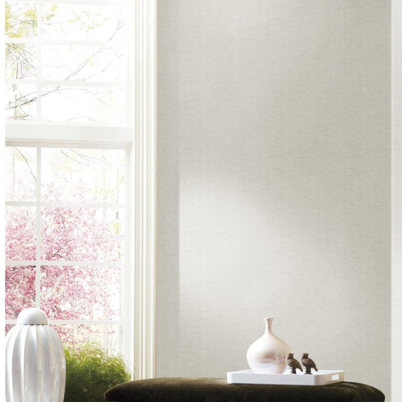 Rouleau de papier peint lisse L 27 pi x l 27 po Textile Sisal, Gris clair