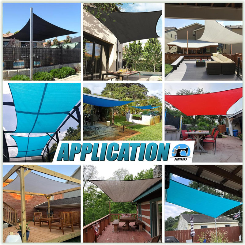 Large Red High-Density Polyethylene Patio Sun Shade Sail