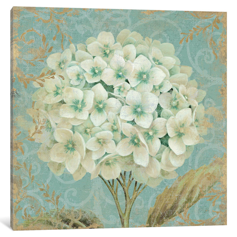 «Hydrangea Square II», impression sur toile tendue, H 18 po x l 18 po x P 1,5 po, Toile tendue, Pas de tapis