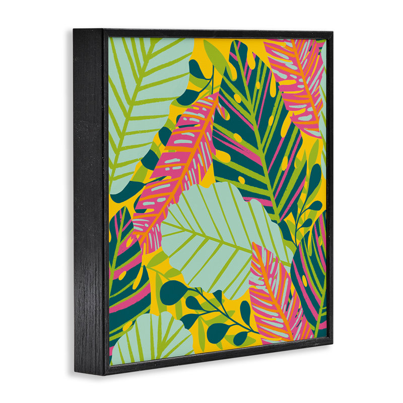 Giclée tropicale encadrée, par Jilly Jack Designs, Giclée encadrée noir minuit, H 12 po x l 12 po