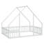 Lit double en bois en forme de maison avec clôture, garde-corps-10399905