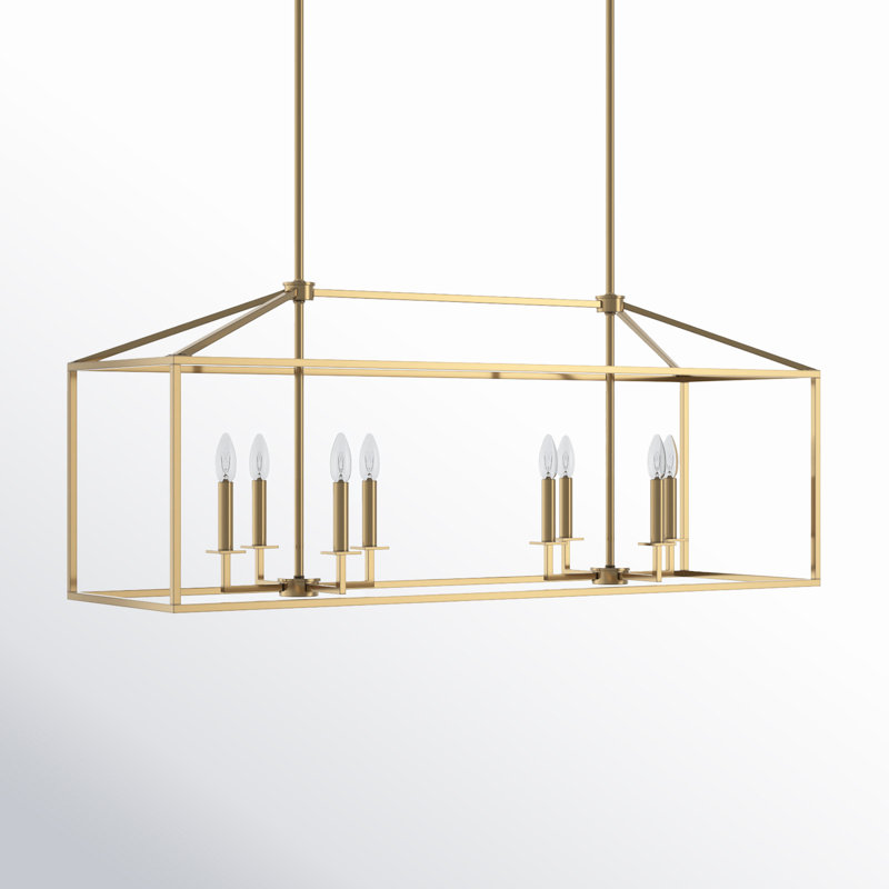 Ellis 8-Light Chandelier, Satin Brass, No