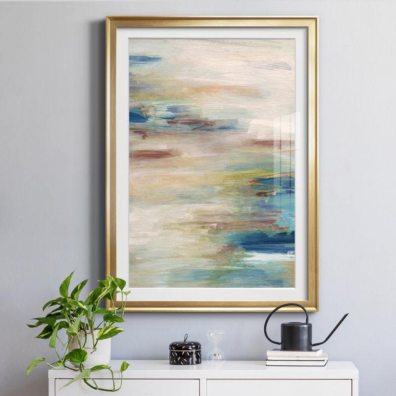 " Meandering Coast " by Susan Jill, Gold Framed, 30" H x 22" W x 1.5" D